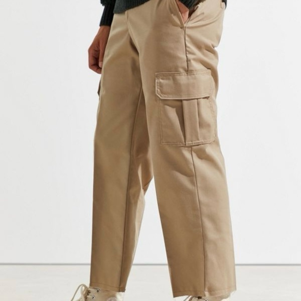 Dickies Straight Leg Raw Hem Cargo Pants - 32x27, Khaki